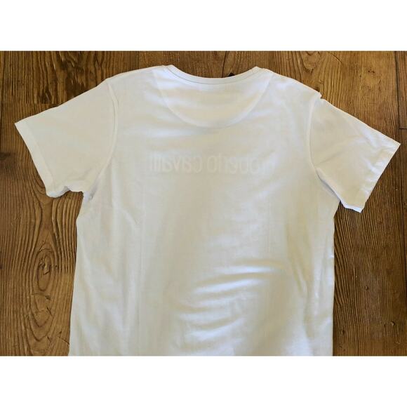 Roberto Cavalli Designer Graphic Logo T-shirt Cotton Size 2XL NWT - Picture 14 of 16